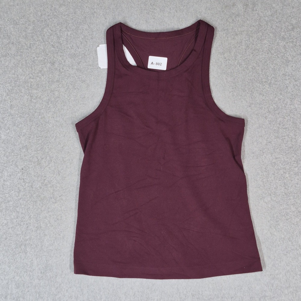 Lululemon Women Tank Top 4 Burgundy Align Waist-Length Racerback Activewear